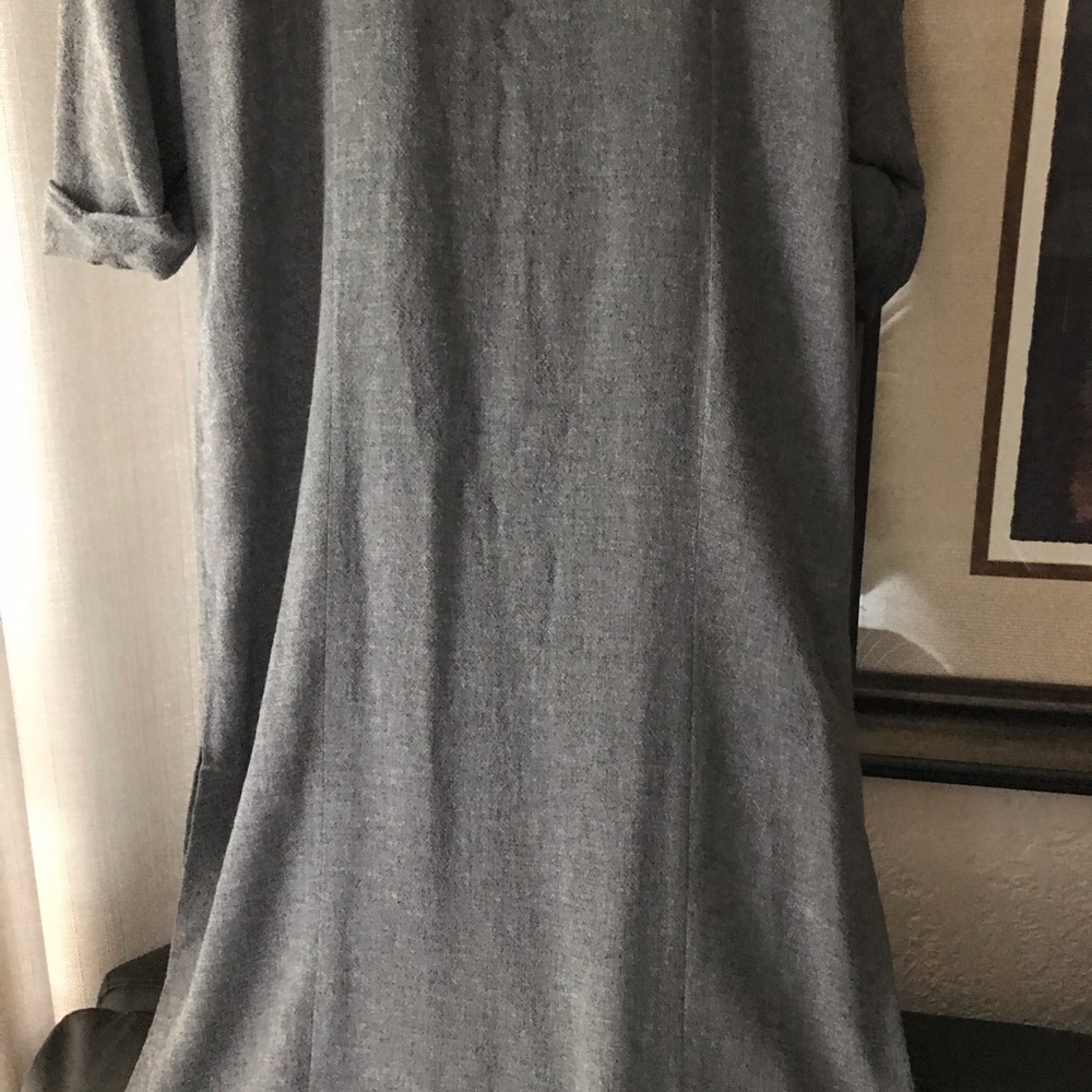 Zara Trafaluc Grey Maxi Dress w 3/4 Sleeves V Neck - Picture 5 of 9